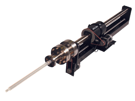 Transporter with quartz shaft for use in furnace application